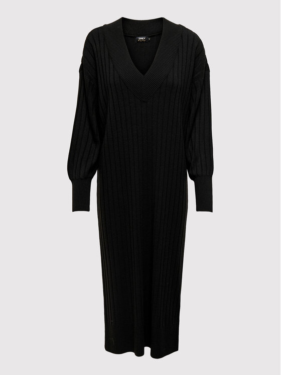 ONLY ONLY Rochie tricotată New Tessa 15236372 Negru Regular Fit