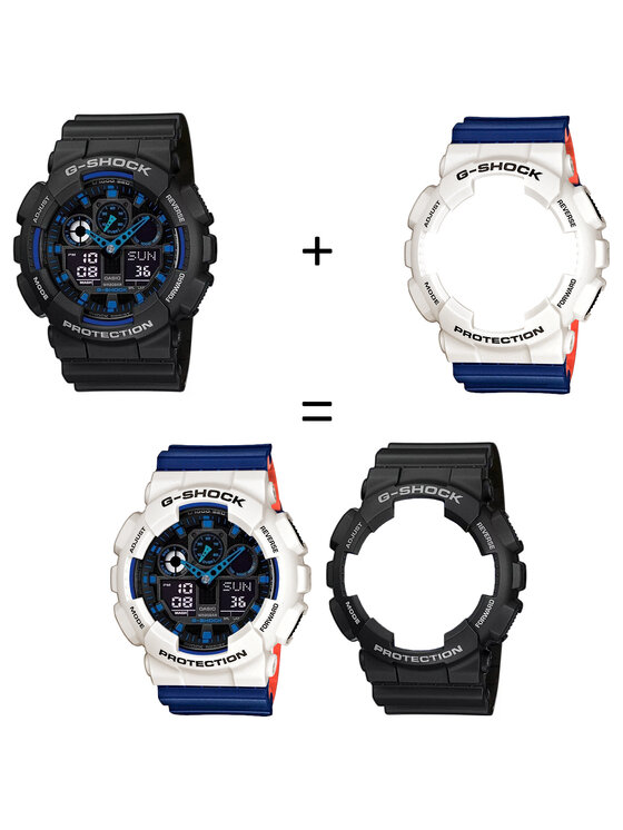 Casio Casio Zegarek SET GA-100-1A2ER + BEZEL 10395292 + PASEK 10527467 Niebieski