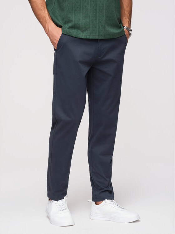 Ombre Ombre Chinosy OM-PACP-0293 Granatowy Chino Fit