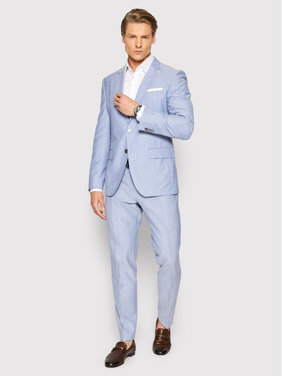Giacca da abito H-Hutson-222 50468304 Blu Slim Fit...