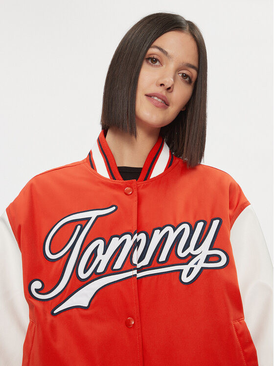 Tommy Jeans Tommy Jeans Bunda bomber Letterman DW0DW17233 Červená Relaxed Fit