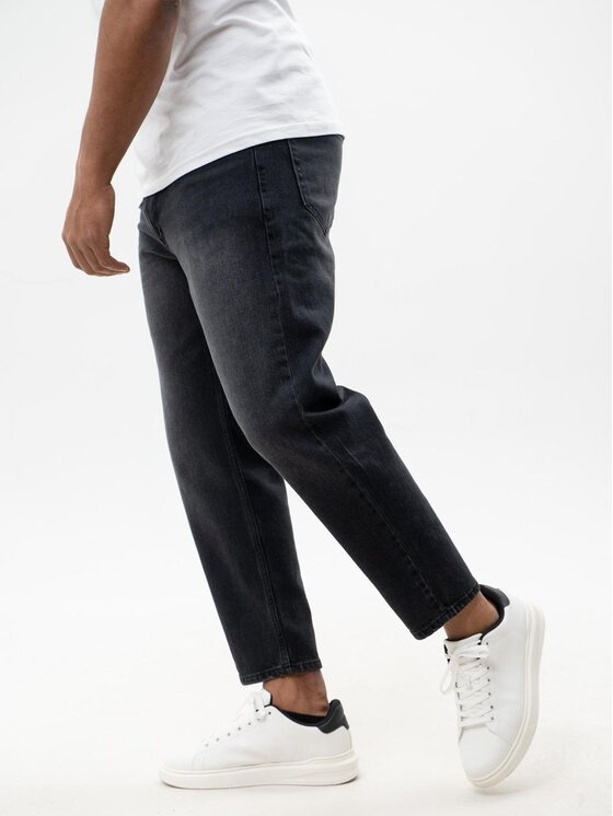 Jigga Wear Jigga Wear Jeansy Spodnie Jeansowe Carrot Męskie Czarne Jigga Wear Crown XL Czarny Carrot Fit