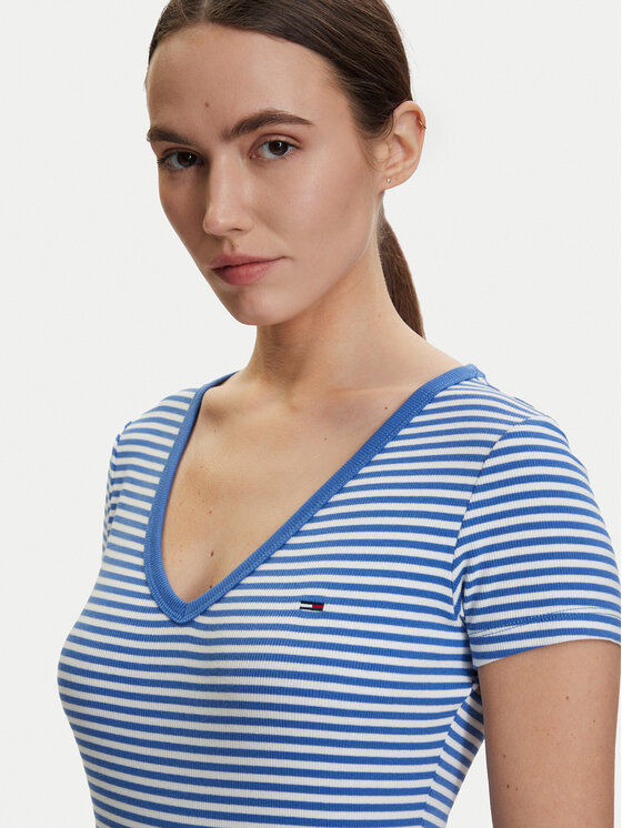 Tommy Jeans Tommy Jeans Tricou DW0DW17385 Albastru Slim Fit