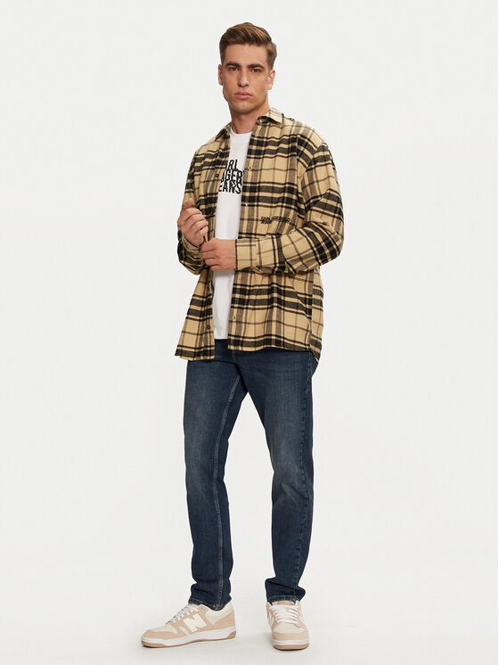 Karl Lagerfeld Jeans Karl Lagerfeld Jeans Cămașă 246D1604 Bej Regular Fit