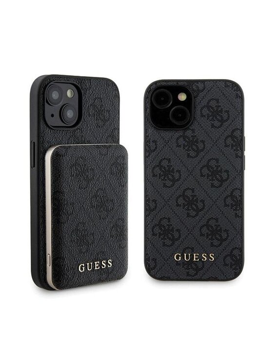 Zestaw prezentowy Guess, Czarny, etui do iPhone 15 + powerbank 4G Metal Logo