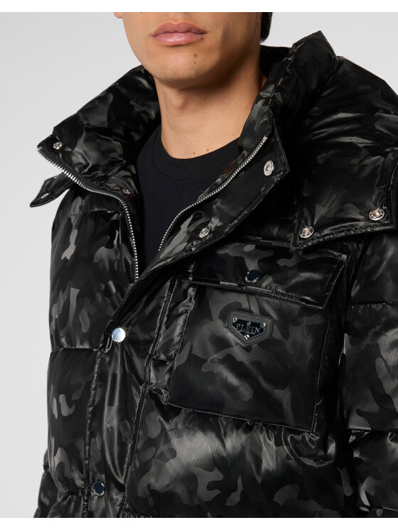 PHILIPP PLEIN PHILIPP PLEIN Kurtka puchowa 28621 Czarny Regular Fit