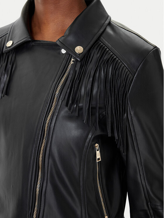 Rinascimento Rinascimento Jacke aus Kunstleder CFC0124662003 Schwarz Regular Fit