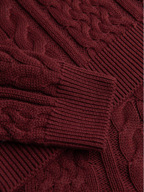 Ombre Ombre Sweter OM-SWSW-0173 Czerwony Regular Fit