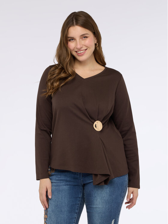 Fiorella Rubino Fiorella Rubino Bluzka G099L008776N022 Brązowy Regular Fit