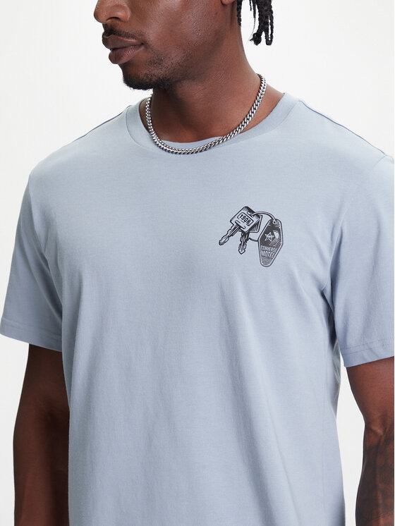 Converse Converse T-Shirt Skeleton Party 10027726-A03 Himmelblau Regular Fit