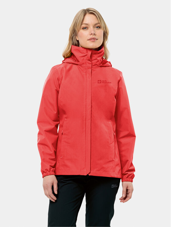 Jack Wolfskin Nepremokavá bunda Stormy Point 1111202 Červená Regular Fit