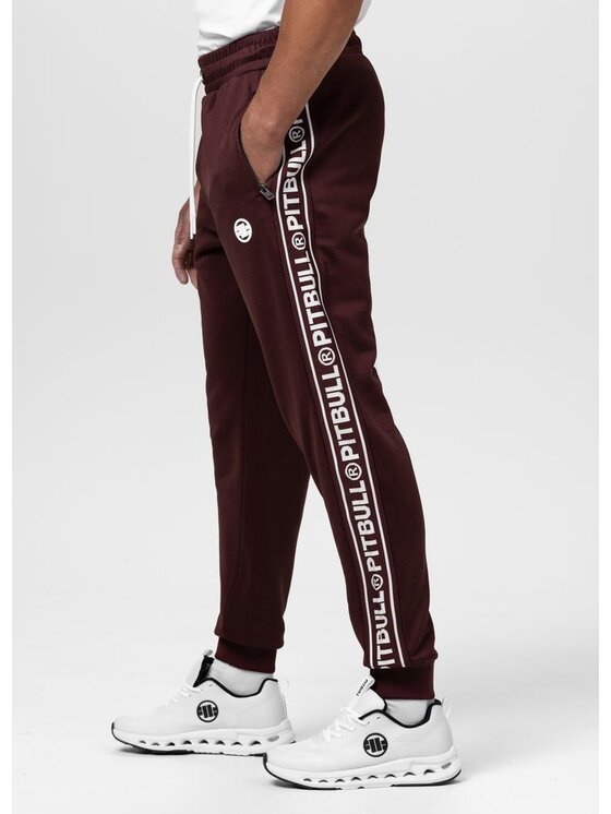 PITBULL PITBULL Spodnie dresowe Tape Logo Czerwony Regular Fit