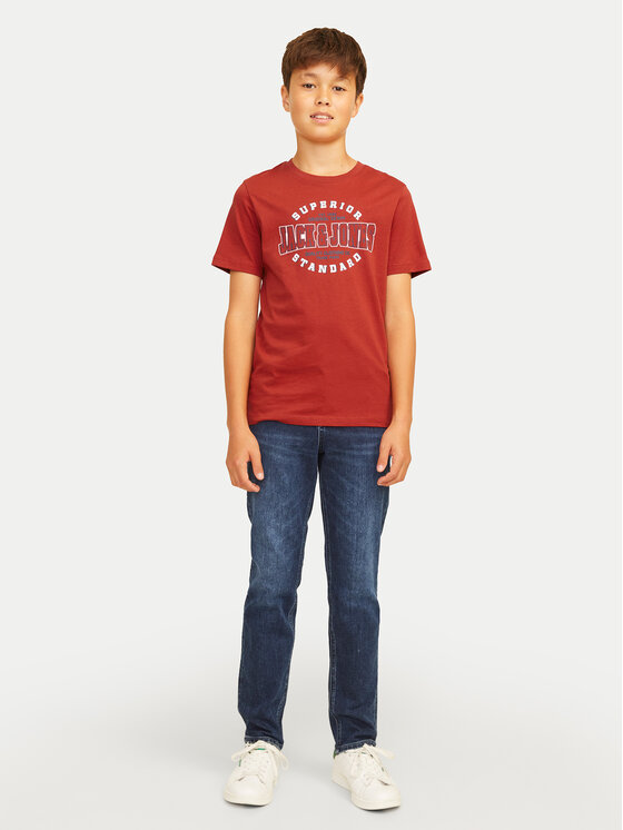Jack & Jones Junior Jack & Jones Junior T-Shirt Logo 12258877 Czerwony Regular Fit