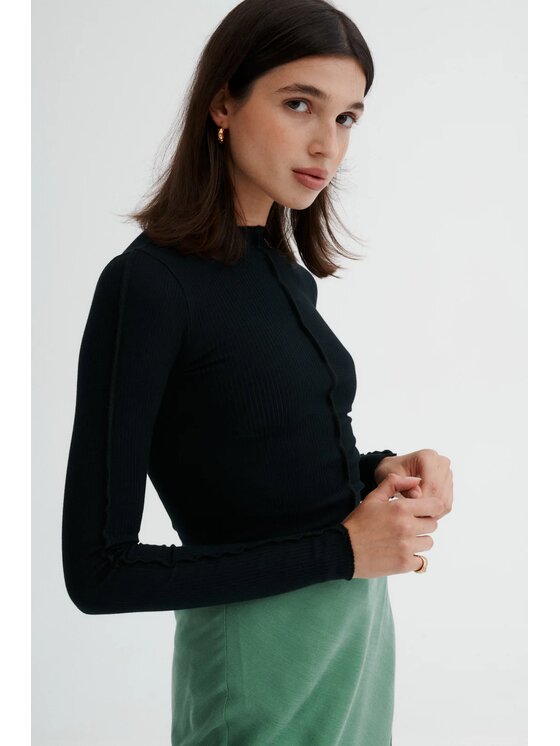 NAGO NAGO Longsleeve N2024 Czarny Close Fit