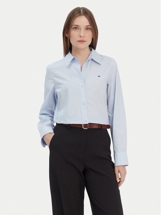 Tommy Hilfiger Koszula Ess WW0WW47169 Błękitny Regular Fit