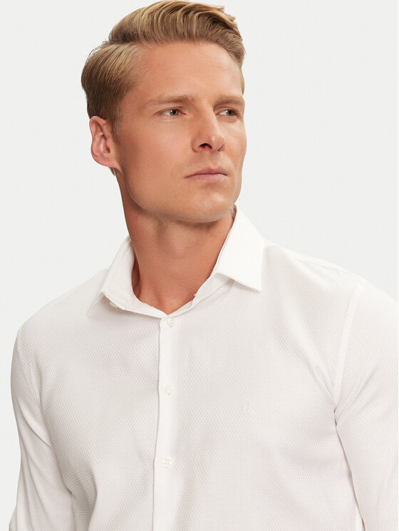 Calvin Klein Calvin Klein Πουκάμισο K10K113528 Λευκό Slim Fit