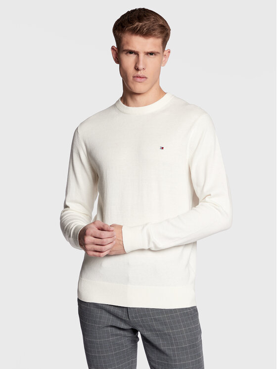 Tommy Hilfiger Tommy Hilfiger Džemperis MW0MW28046 Écru Regular Fit