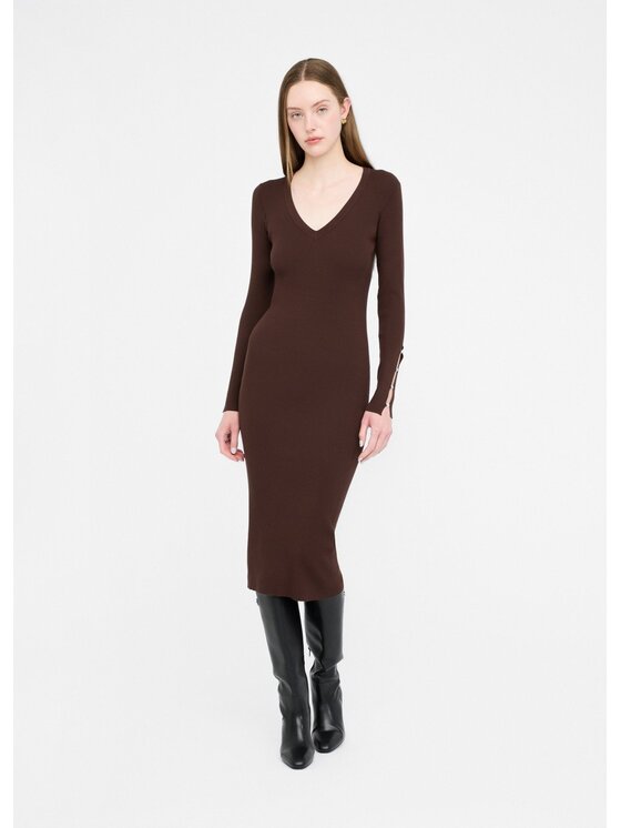 Liu Jo Liu Jo Sukienka wieczorowa MF5036MS99E90915 Brązowy Slim Fit