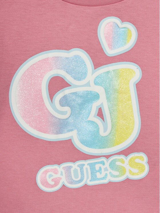Guess Guess Tričko K4RI28 K8HM0 Ružová Boxy Fit