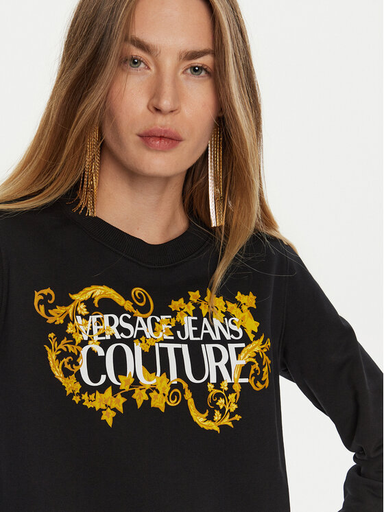 Versace Jeans Couture Versace Jeans Couture Majica dugih rukava 77HAIE05 Crna Regular Fit