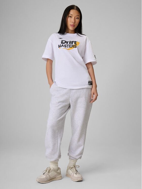 4F 4F T-Shirt MOTOSPORTS 2026 Biały Loose Fit