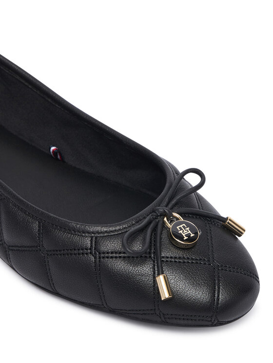 Tommy Hilfiger Tommy Hilfiger Ballerine Charm Quilted Ballerina FW0FW09503 Nero