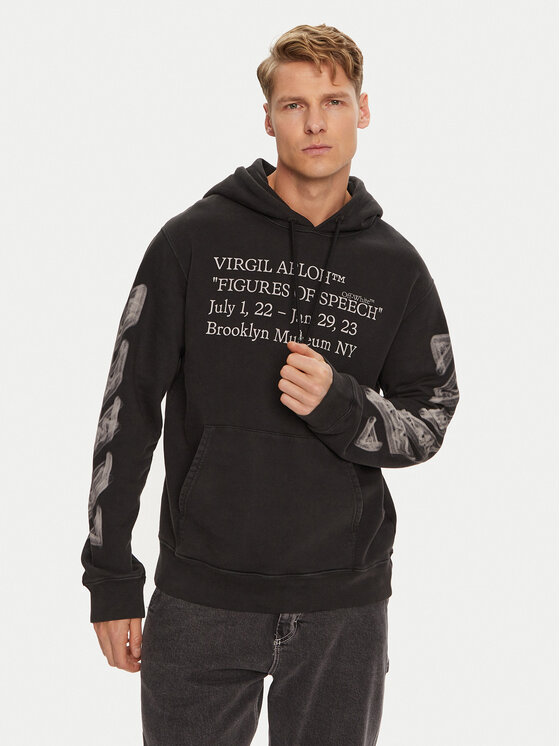 Off-White Mikina OMBB034G22FLE0011061 Čierna Regular Fit
