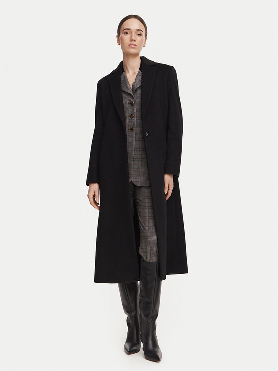 Marella Marella Wollmantel Pavido 2623016031 Schwarz Loose Fit