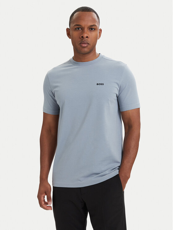 BOSS Tricou 50506373 Gri închis Regular Fit