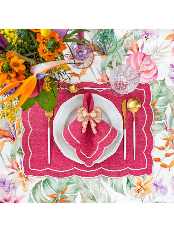 Roseberry Home Roseberry Home Serwetki haftowane Magenta Onde Różowy