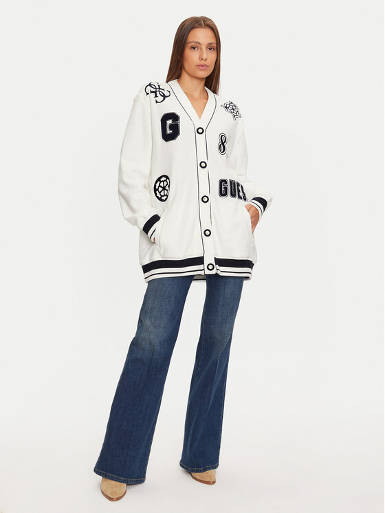 Guess Guess T-krekls V4BQ08 KCHV0 Balts Boxy Fit