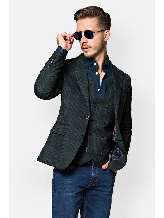 Lancerto Męska Marynarka, rozmiar 28, Zielona, Wezera