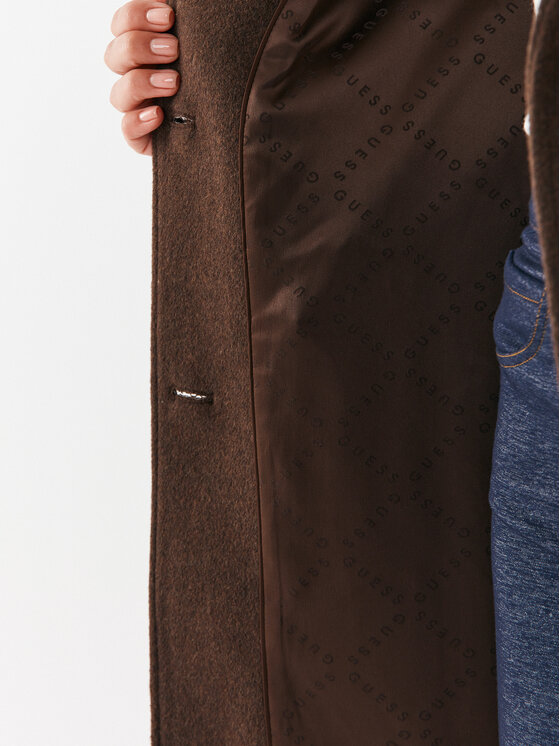 Guess Guess Volneni plašč Elly W2BL0H WEWU0 Rjava Relaxed Fit