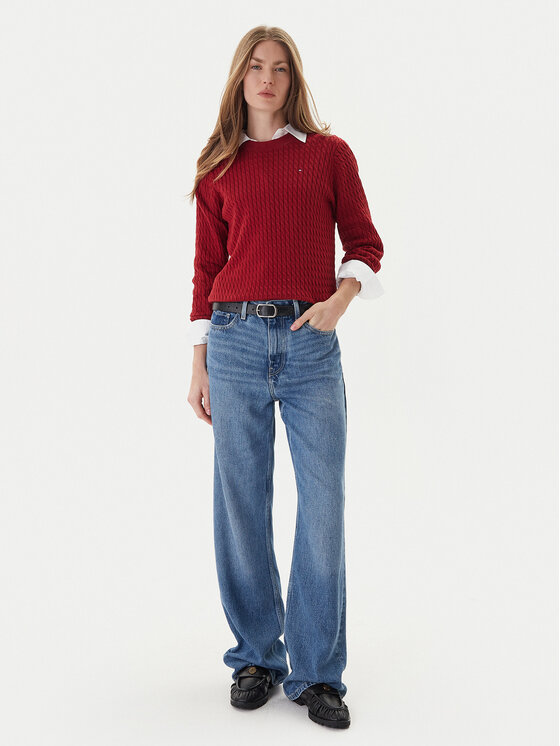 Tommy Hilfiger Tommy Hilfiger Πουλόβερ Fine WW0WW44993 Κόκκινο Regular Fit