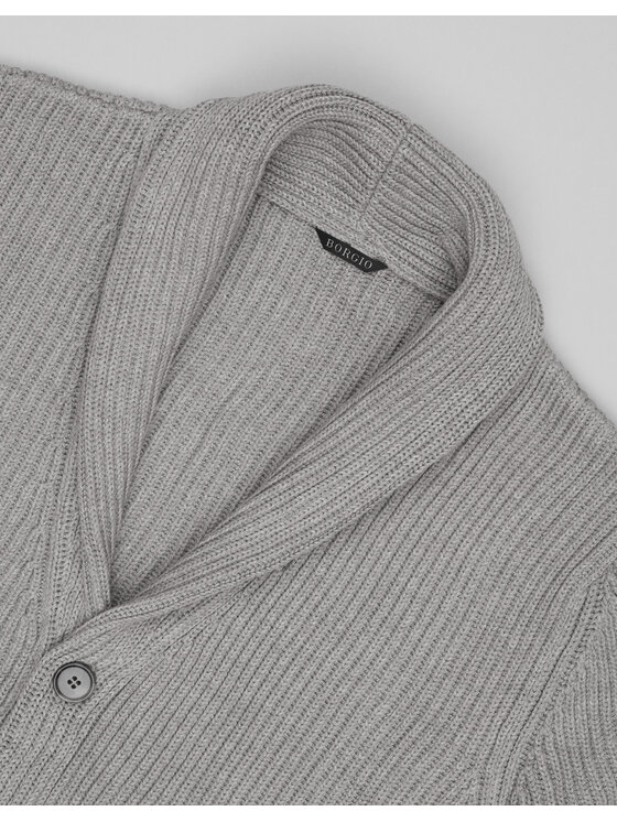 Borgio Borgio Kardigan magnano_sz Szary Regular Fit