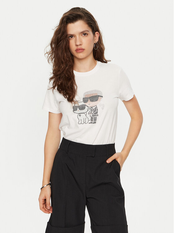 KARL LAGERFELD KARL LAGERFELD T-Shirt A1W17131 Biały Regular Fit
