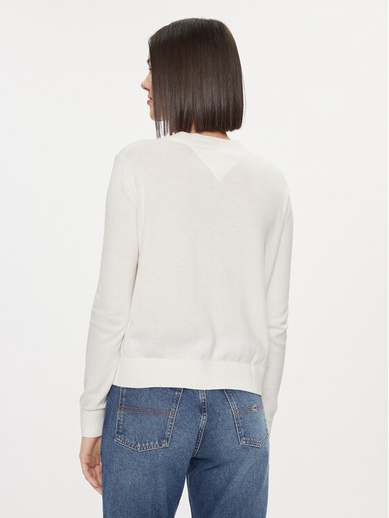 Tommy Jeans Tommy Jeans Džemper Essential DW0DW17254 Bijela Regular Fit