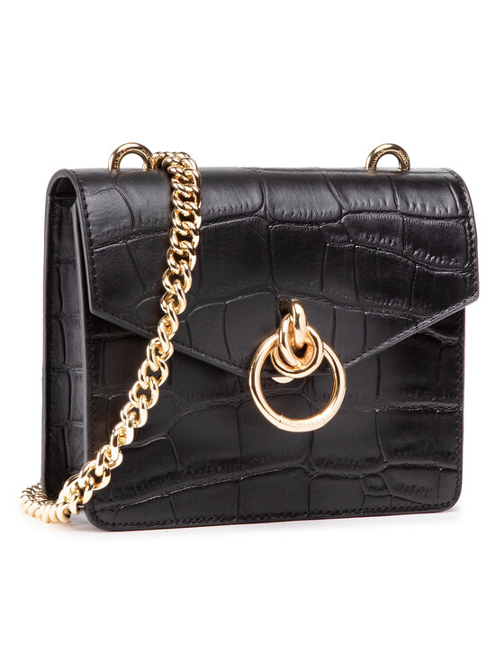 PINKO Pinko Kabelka Lovelink Mini Top Handle Croco E Vitello St Cocco PE21 PLTT 1P222R Y6Y2 Čierna