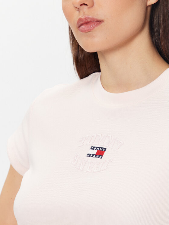 Tommy Jeans Tommy Jeans T-shirt Baby Mirror DW0DW16289 Ružičasta Regular Fit