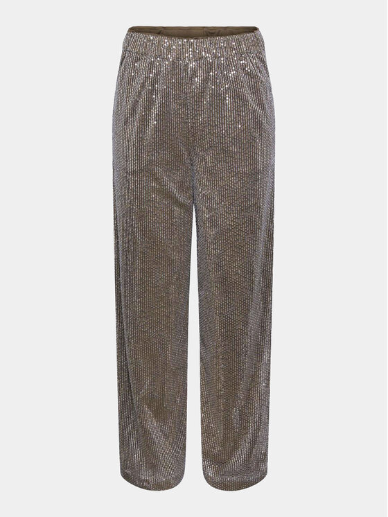 YAS YAS Spodnie materiałowe 26032755 Srebrny Regular Fit