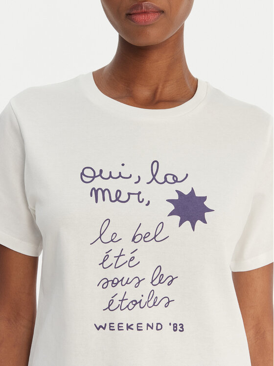 Weekend Max Mara Weekend Max Mara Тишърт Pantera 2615971032 Бял Regular Fit