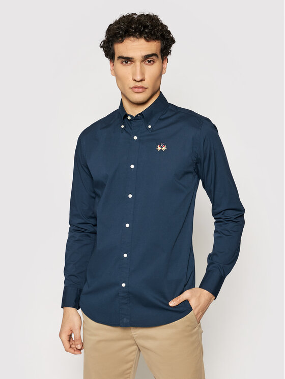 La Martina La Martina Ing CCMC02 PP003 Sötétkék Slim Fit