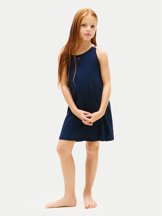 Tommy Hilfiger Tommy Hilfiger Vasaras kleita UG0UG00803 Tumši zils Regular Fit
