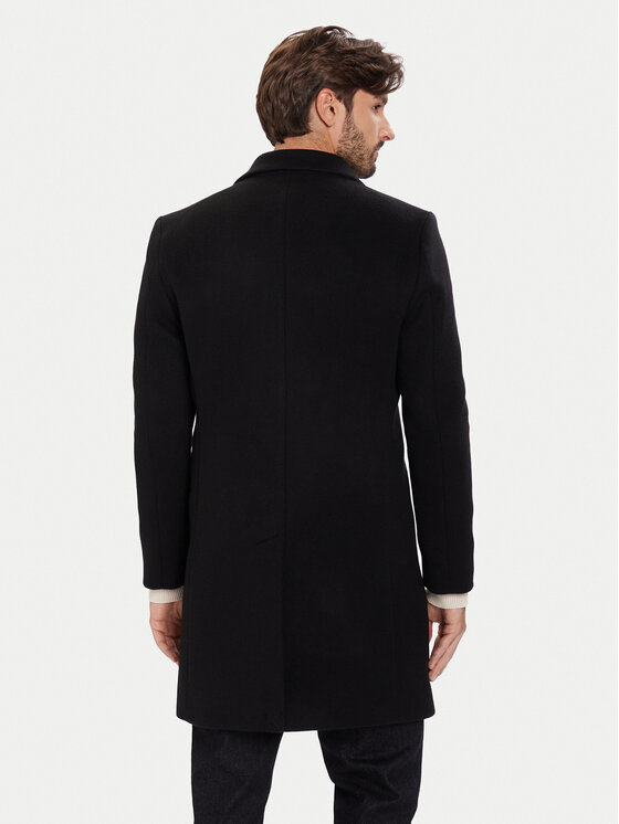 Tommy Hilfiger Tommy Hilfiger Вовняне пальто MW0MW40768 Чорний Regular Fit