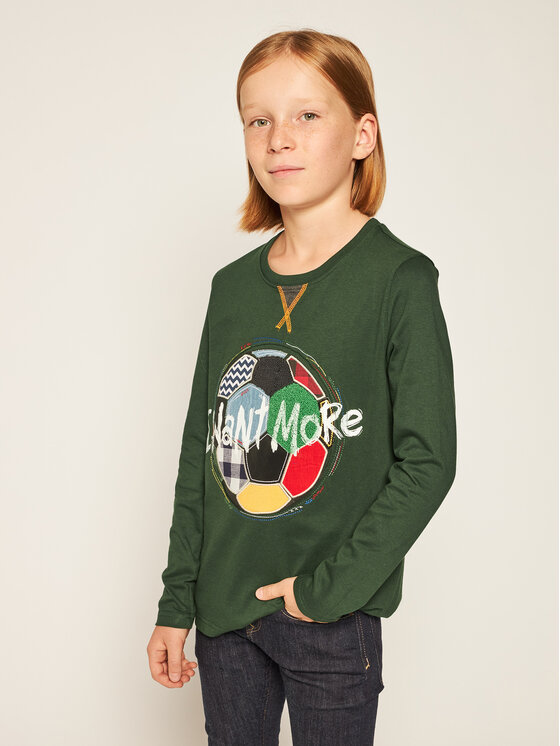 Desigual Desigual Μπλουζάκι 19WBTK26 Πράσινο Regular Fit