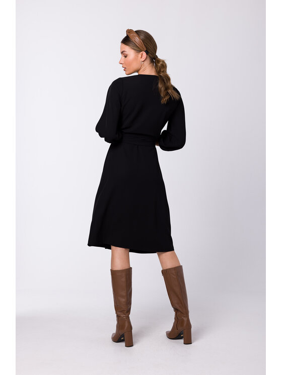 Stylove Stylove Koktejlové šaty S340 Černá Regular Fit