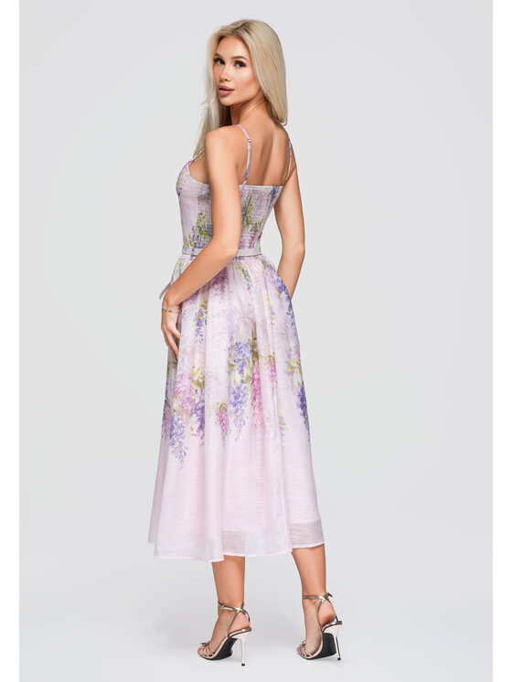 Ombre Ombre Sukienka letnia OW-DLR-E0018 Różowy Slim Fit