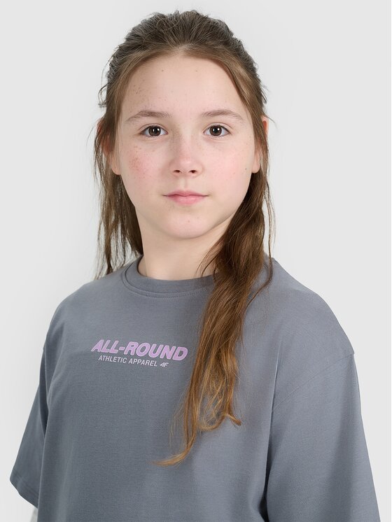 4F 4F T-shirt 4FJWAW25TTSHF2387-23S Grigio Oversize