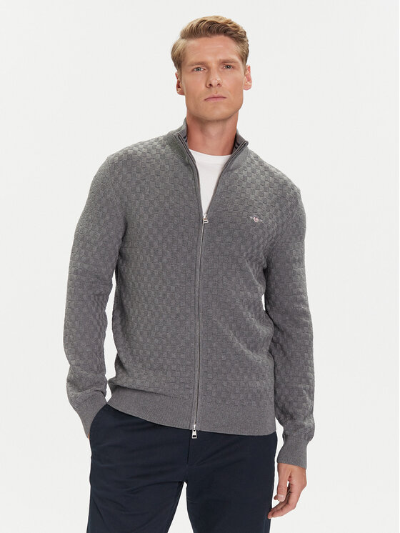 Gant Gant Strickjacke 8030263 Grau Regular Fit