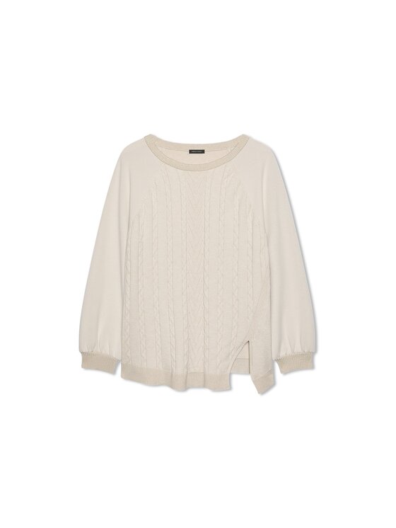 Fiorella Rubino Fiorella Rubino Sweter M445L008712N002 Kremowy Regular Fit